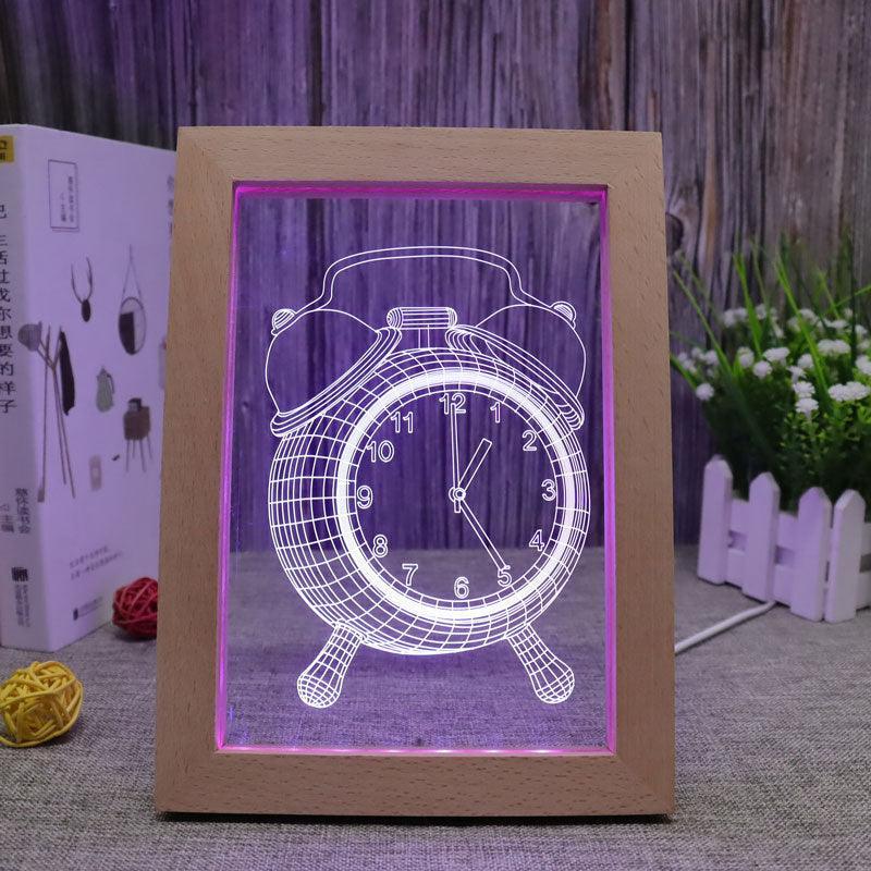 Alarm Clock RGB 3D Optical Illusion Lamp - 3D Optical Lamp