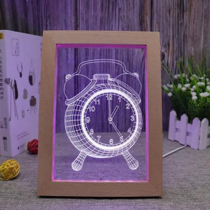 Alarm Clock RGB 3D Optical Illusion Lamp - 3D Optical Lamp