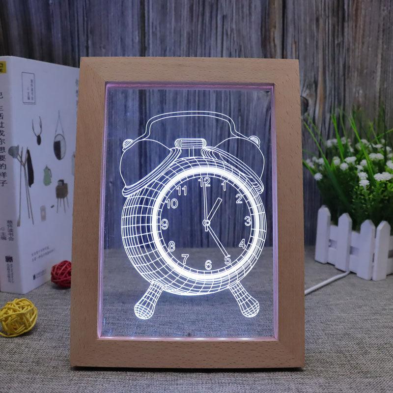 Alarm Clock RGB 3D Optical Illusion Lamp - 3D Optical Lamp