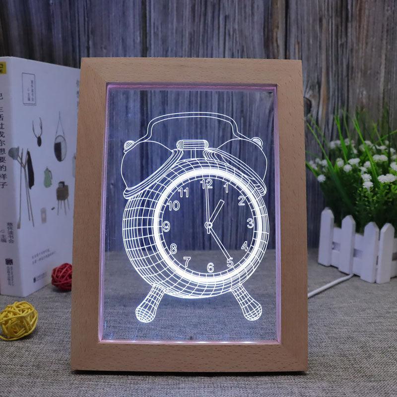 Alarm Clock RGB 3D Optical Illusion Lamp - 3D Optical Lamp