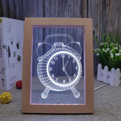 Alarm Clock RGB 3D Optical Illusion Lamp - 3D Optical Lamp