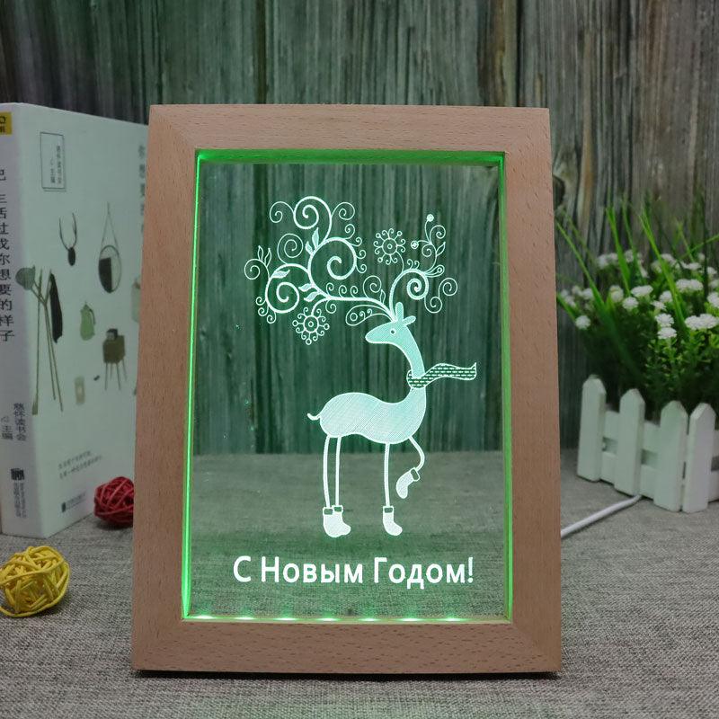 Reindeer 3D Optical Illusion Lamp-3D Optical Lamp