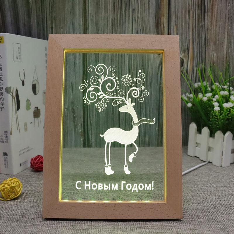 Reindeer 3D Optical Illusion Lamp-3D Optical Lamp