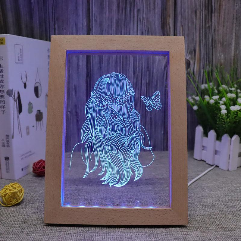 Long Hair RGB 3D Optical Lamp-3D Optical Lamp