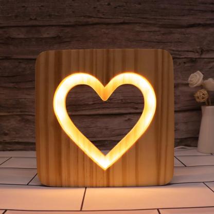 Heart Hallow Carving Lamp - 3D Optical Lamp