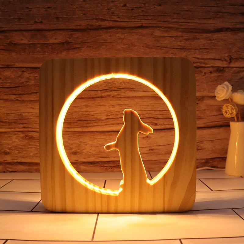 Bunny Hallow Carving LED Lamp with 3D Optical Illusion and Glow-3D Optical Lamp