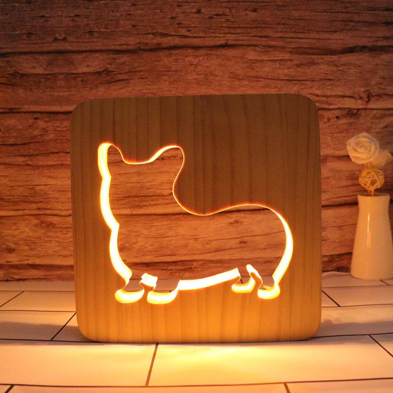 Corgi Dog Hallow Carving Lamp - 3D Optical Lamp