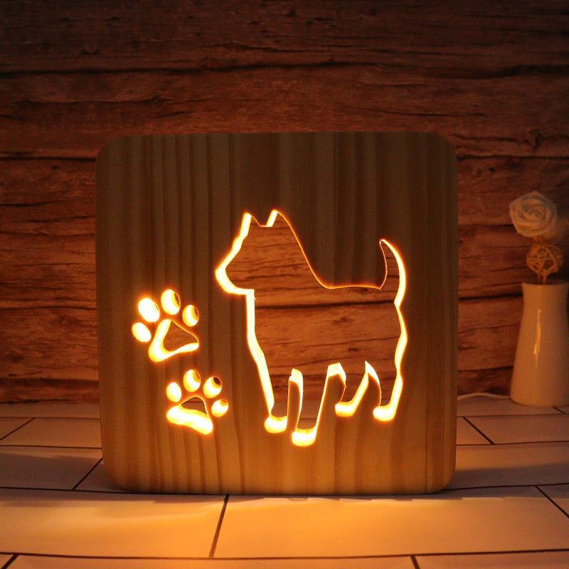 Dog Hallow Carving Lamp - 3D Optical Lamp