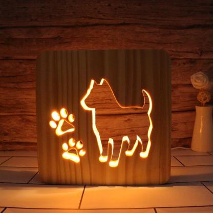 Dog Hallow Carving Lamp - 3D Optical Lamp