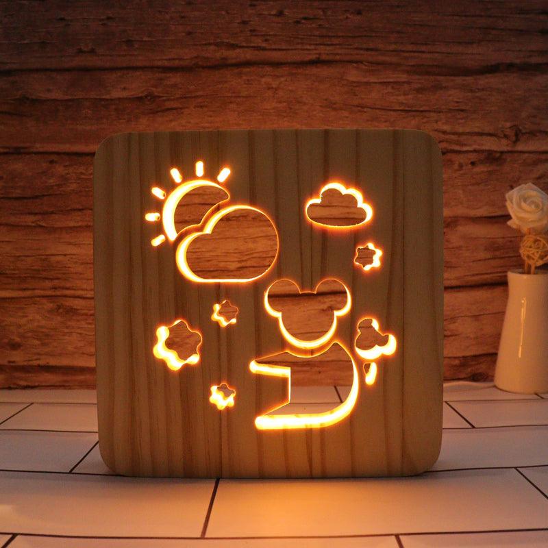 Koala Hallow Carving Lamp blends glowing LED light-3D Optical Lamp
