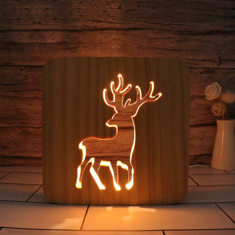 Reindeer Hallow Carving Lamp and a brilliant 3D light display-3D Optical Lamp