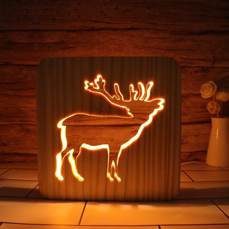 3D Reindeer Hallow Carving Lamp illusion design For Festive Charm-3D Optical Lamp