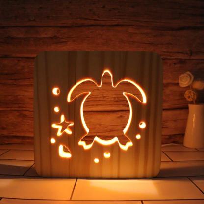 Sea Turtle Hallow Carving Lamp - 3D Optical Lamp