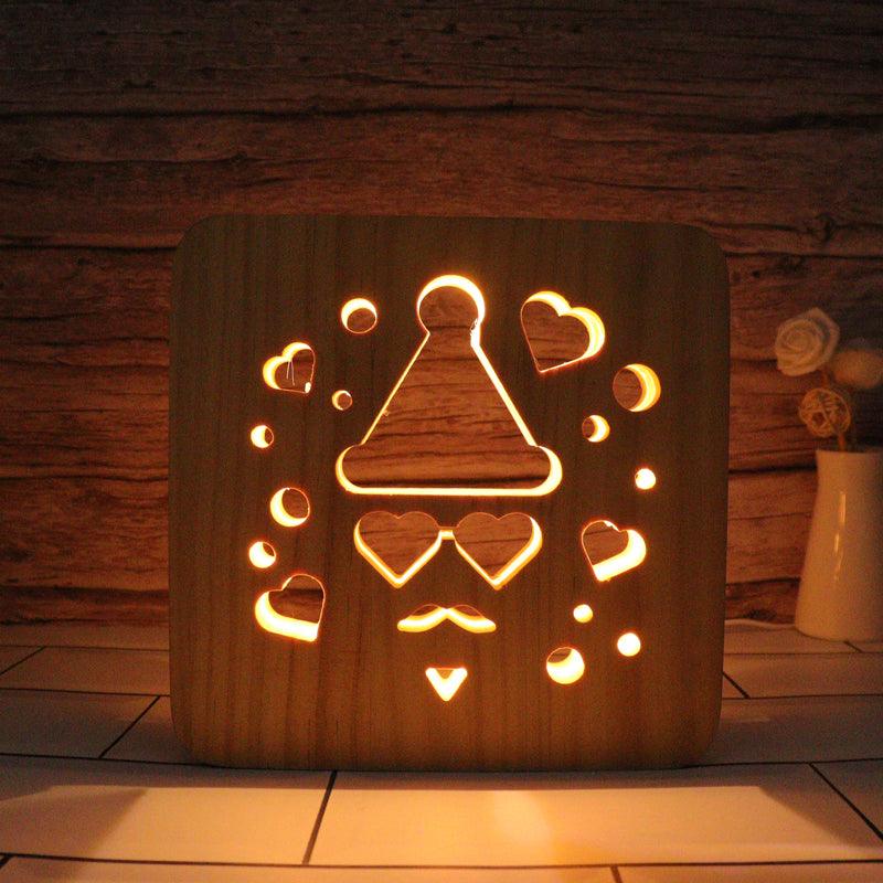 Santa Hallow Carving Lamp With Stunning 3D Illusion Effect-3D Optical Lamp