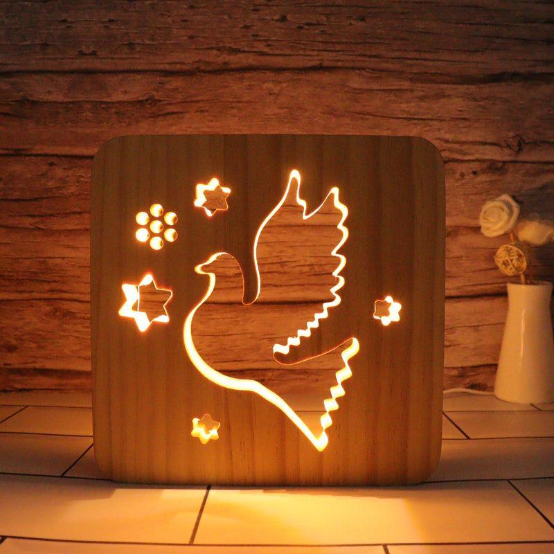Dove Hallow Carving Lamp - 3D Optical Lamp