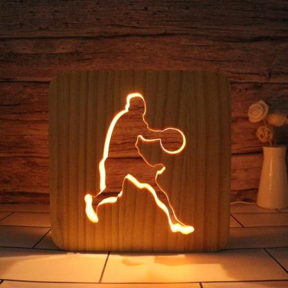Basketball Player Hallow Carving Lamp - 3D Optical Lamp