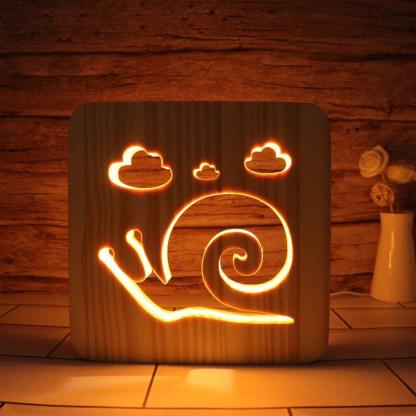 Snail Hallow Carving Lamp For Home Decor And Style-3D Optical Lamp