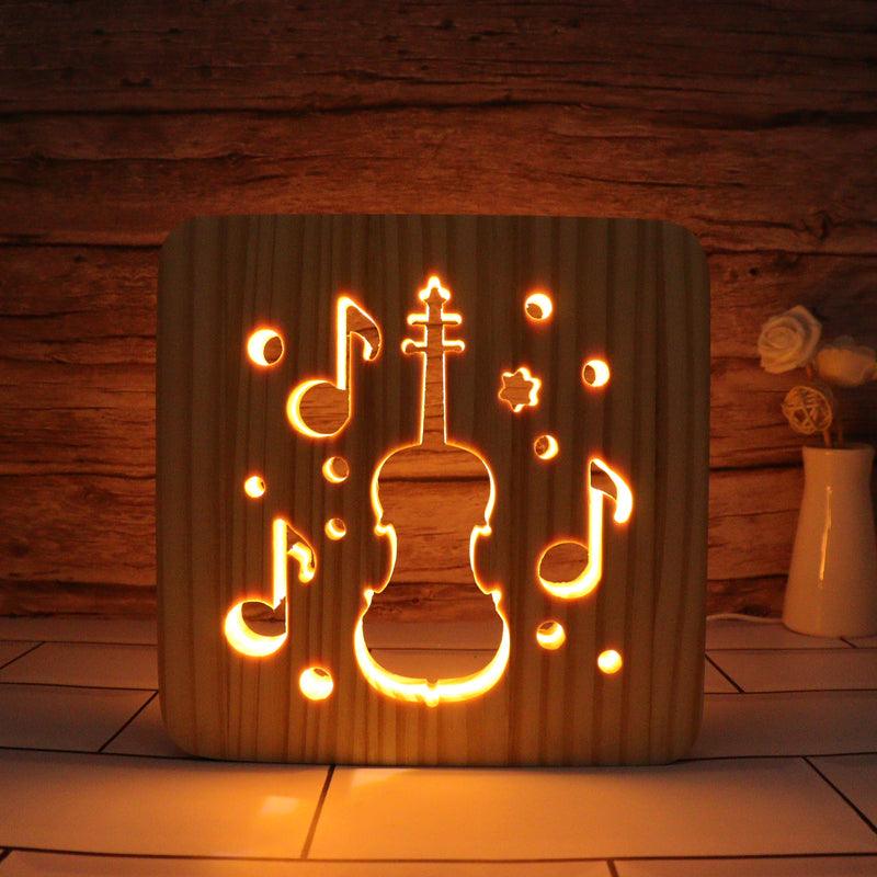 Violin Hallow Carving Lamp - 3D Optical Lamp