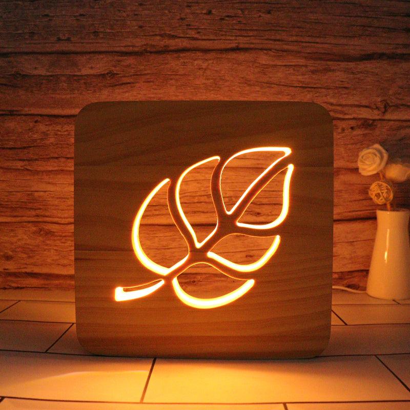 Enticing Leaf Hallow Carving Lamp For Home Decor-3D Optical Lamp