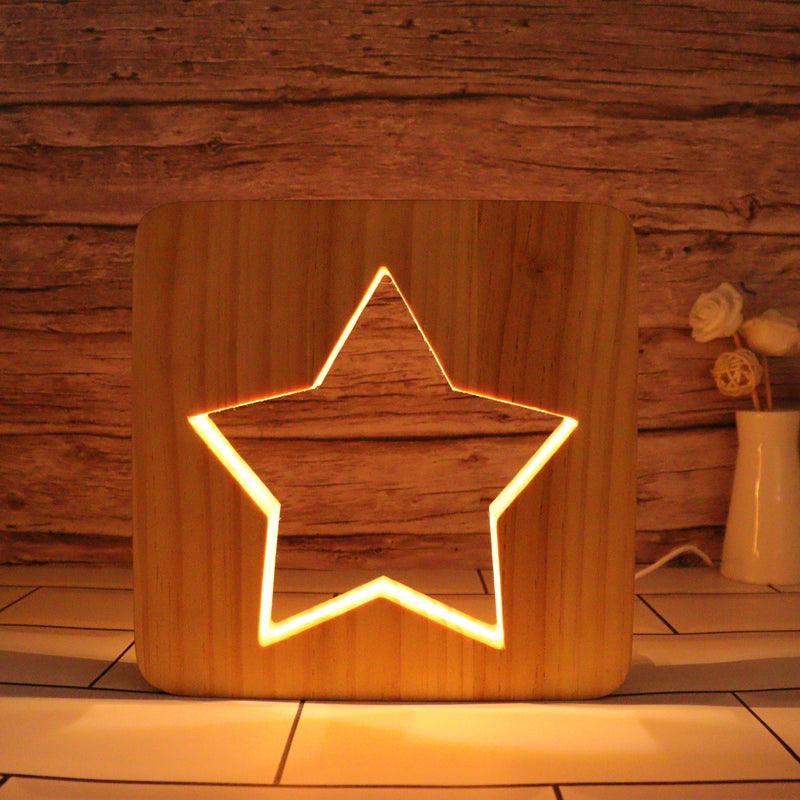Star Santa Hallow Carving Lamp - 3D Optical Lamp