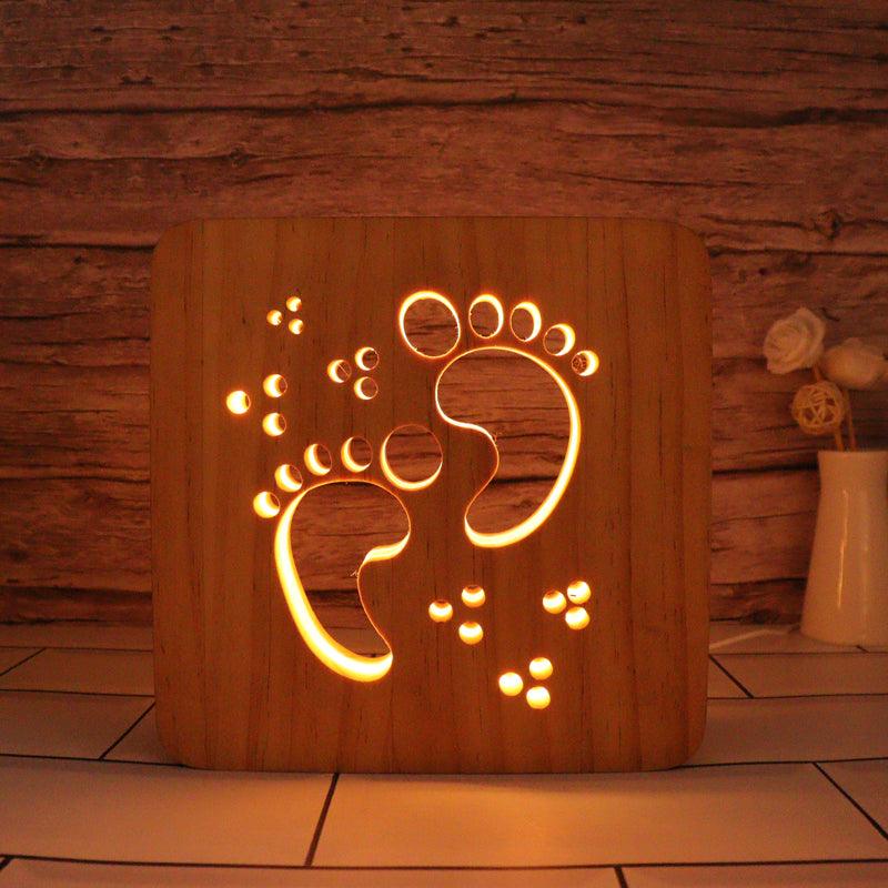 The Yin and Yang Footprint Lamp For Calm Space-3D Optical Lamp