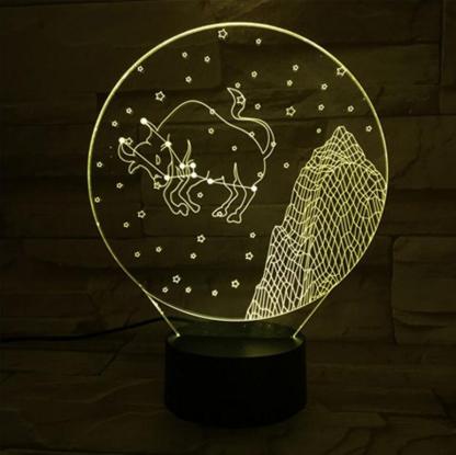 Taurus Horoscope 3D Optical Illusion Lamp - 3D Optical Lamp