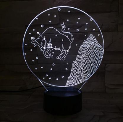 Taurus Horoscope 3D Optical Illusion Lamp - 3D Optical Lamp