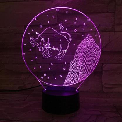 Taurus Horoscope 3D Optical Illusion Lamp - 3D Optical Lamp