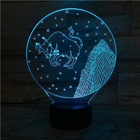 Taurus Horoscope 3D Optical Illusion Lamp - 3D Optical Lamp
