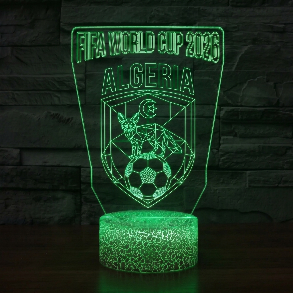 FIFA 2026 Algeria Soccer Sports Themed 3D Optical Lamp