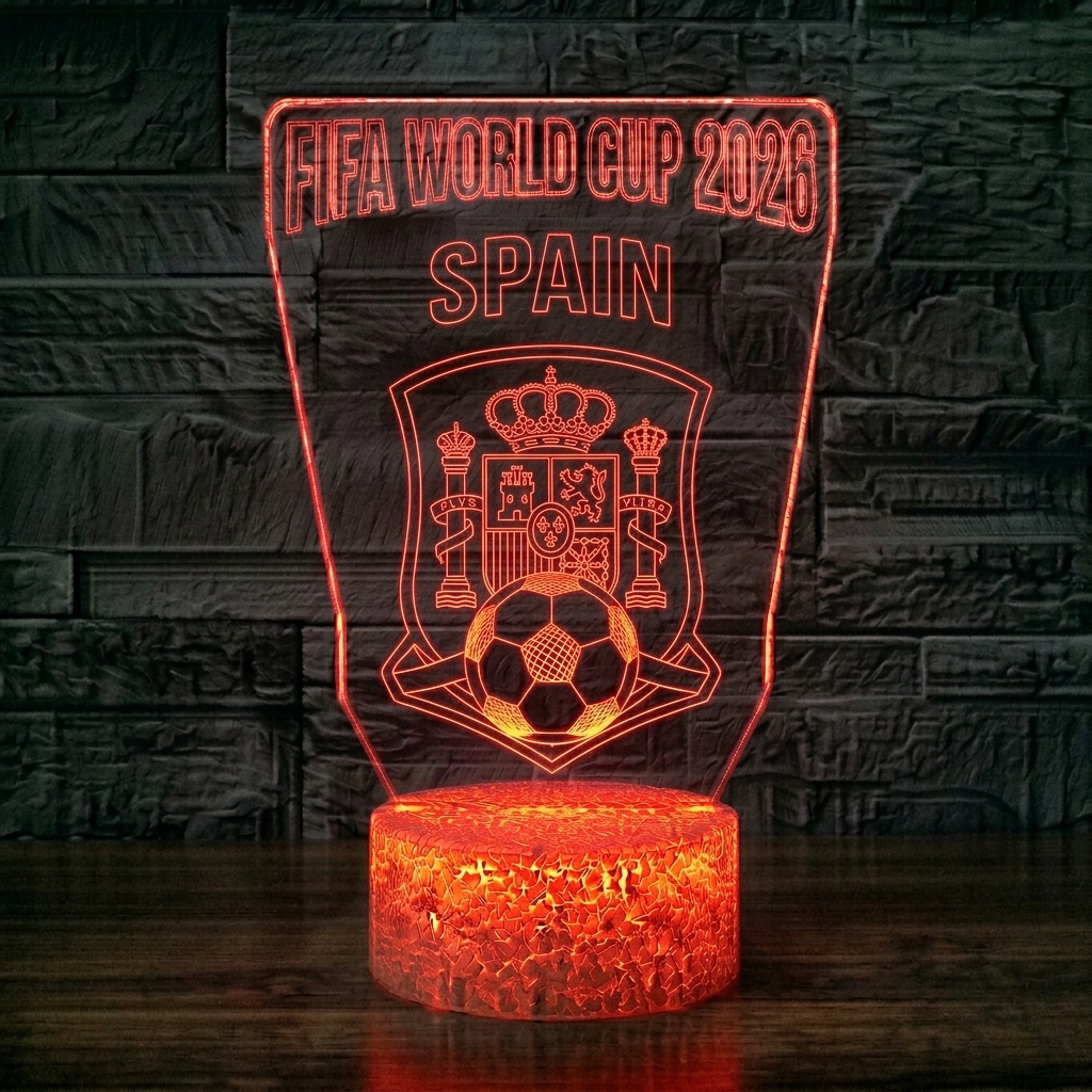 FIFA 2026 Spain Soccer Sports Themed 3D Optical Lamp