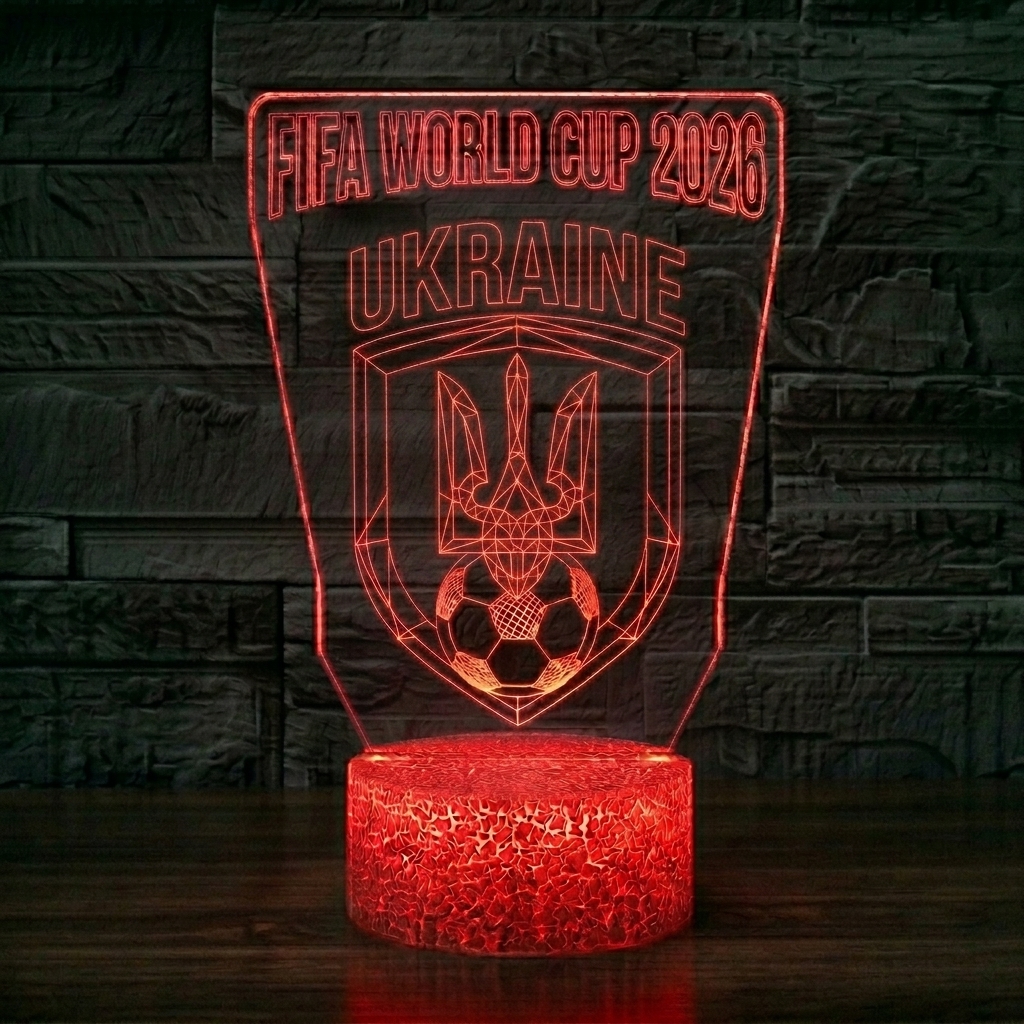 FIFA 2026 Ukraine Soccer Sports Themed 3D Optical Lamp