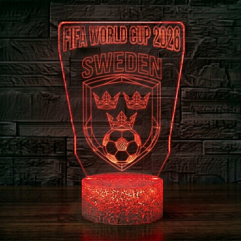 FIFA 2026 Sweden Soccer Sports Themed 3D Optical Lamp