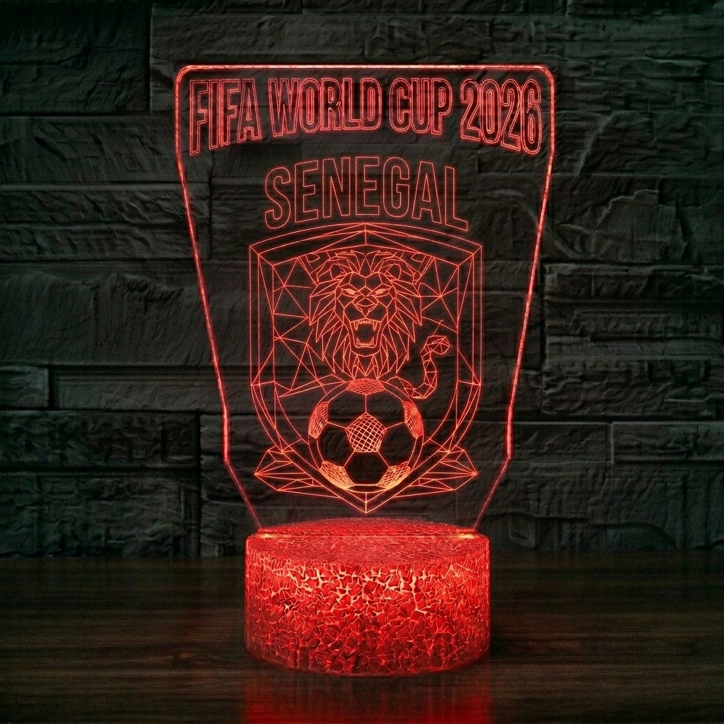 FIFA 2026 Senegal Soccer Sports Themed 3D Optical Lamp
