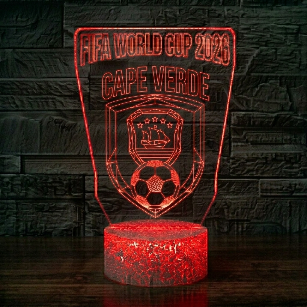 FIFA 2026 Cape Verde Soccer Sports Themed 3D Optical Lamp