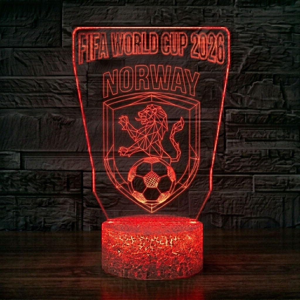 FIFA 2026 Norway Soccer Sports Themed 3D Optical Lamp