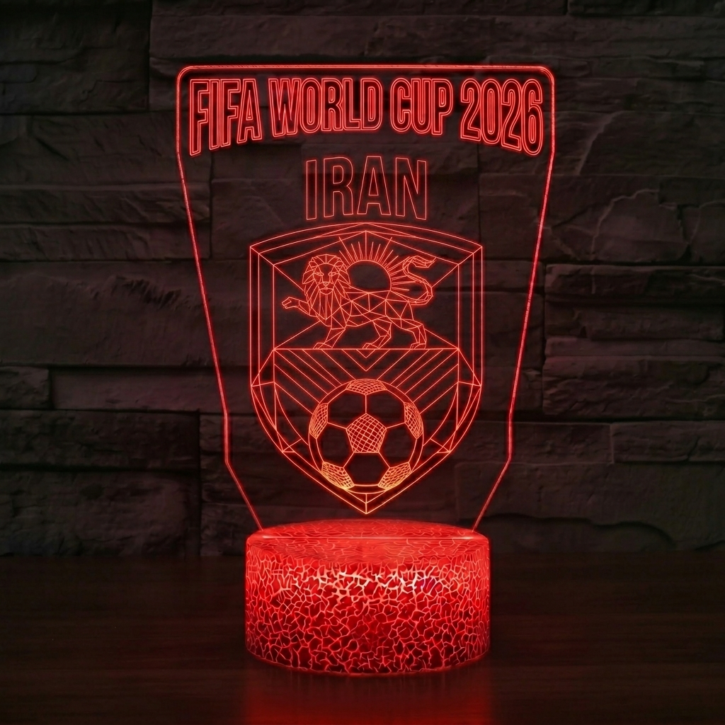 FIFA 2026 Iran Soccer Sports Themed 3D Optical Lamp