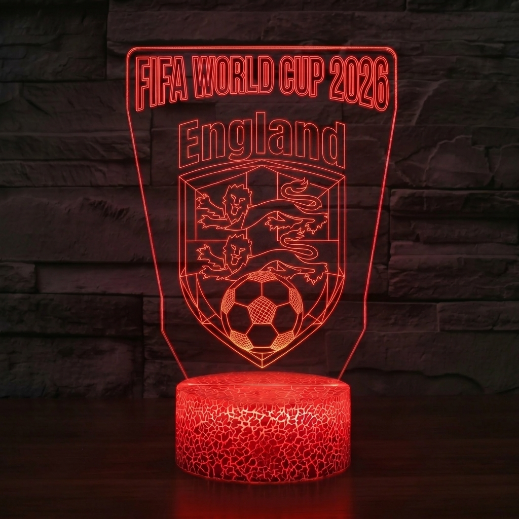 FIFA 2026 England Soccer Sports Themed 3D Optical Lamp