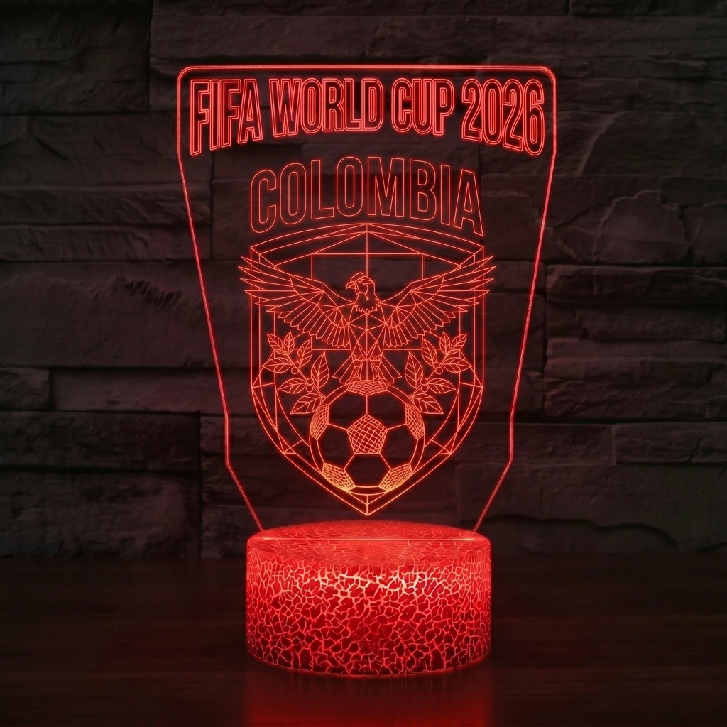 FIFA 2026 Colombia Soccer Sports Themed 3D Optical Lamp