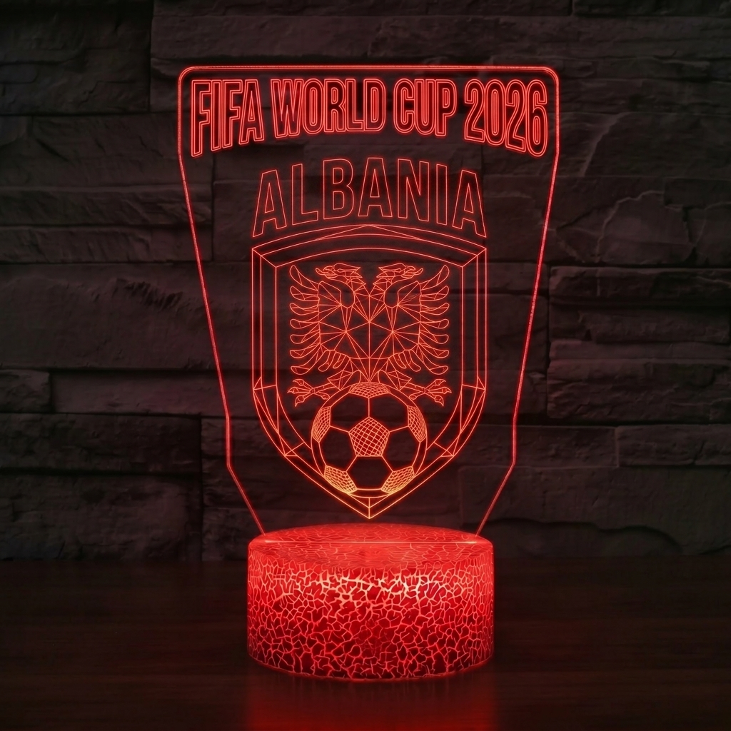 FIFA 2026 Albania Soccer Sports Themed 3D Optical Lamp