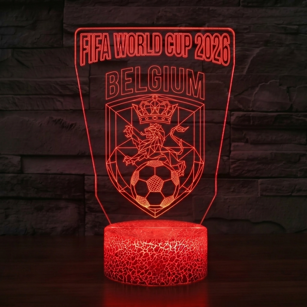 FIFA 2026 Belgium Soccer Sports Themed 3D Optical Lamp