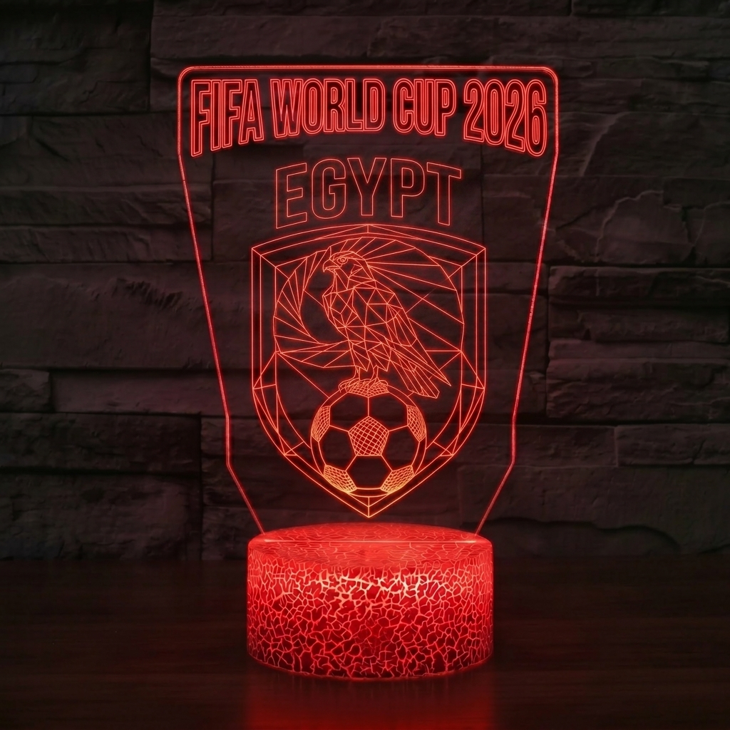 FIFA 2026 Egypt Soccer Sports Themed 3D Optical Lamp