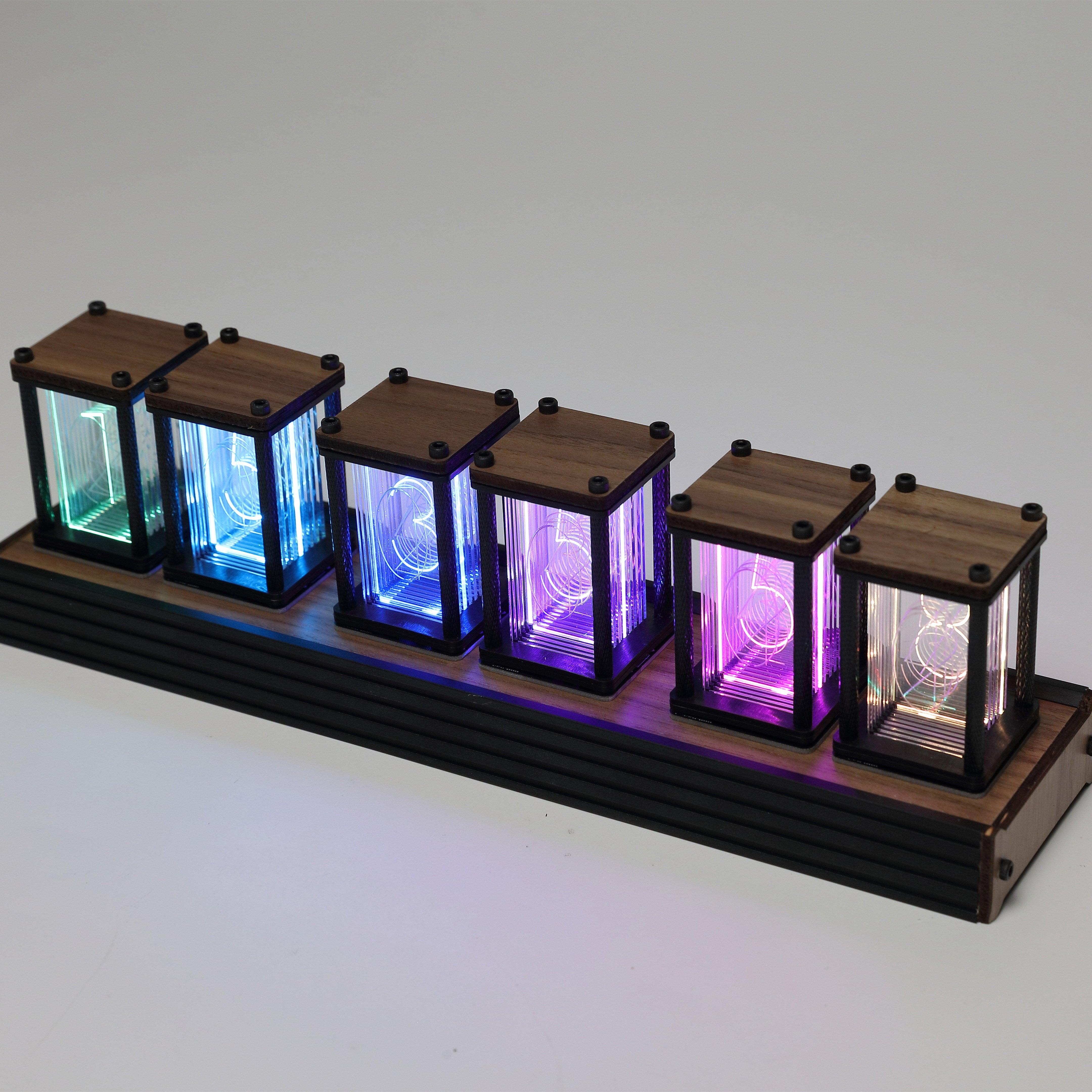 3D Optical Illusion Square Shaped Industrial Wind Clock-3D Optical Lamp