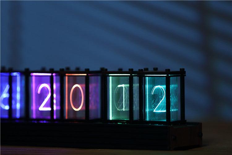 3D Optical Illusion Square Shaped Industrial Wind Clock-3D Optical Lamp
