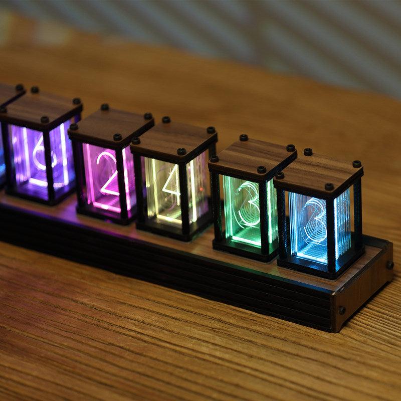 3D Optical Illusion Square Shaped Industrial Wind Clock-3D Optical Lamp