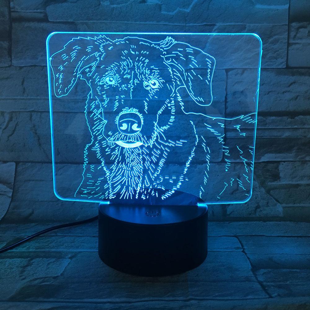 Lovely Golden Retriever 3D Optical Illusion Lamp - 3D Optical Lamp