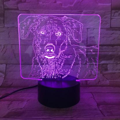 Lovely Golden Retriever 3D Optical Illusion Lamp - 3D Optical Lamp