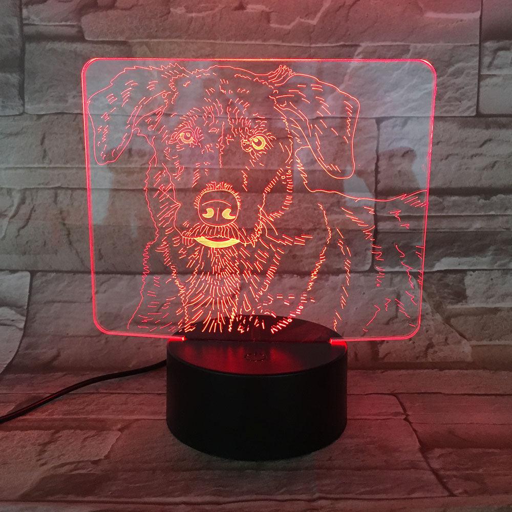 Lovely Golden Retriever 3D Optical Illusion Lamp - 3D Optical Lamp