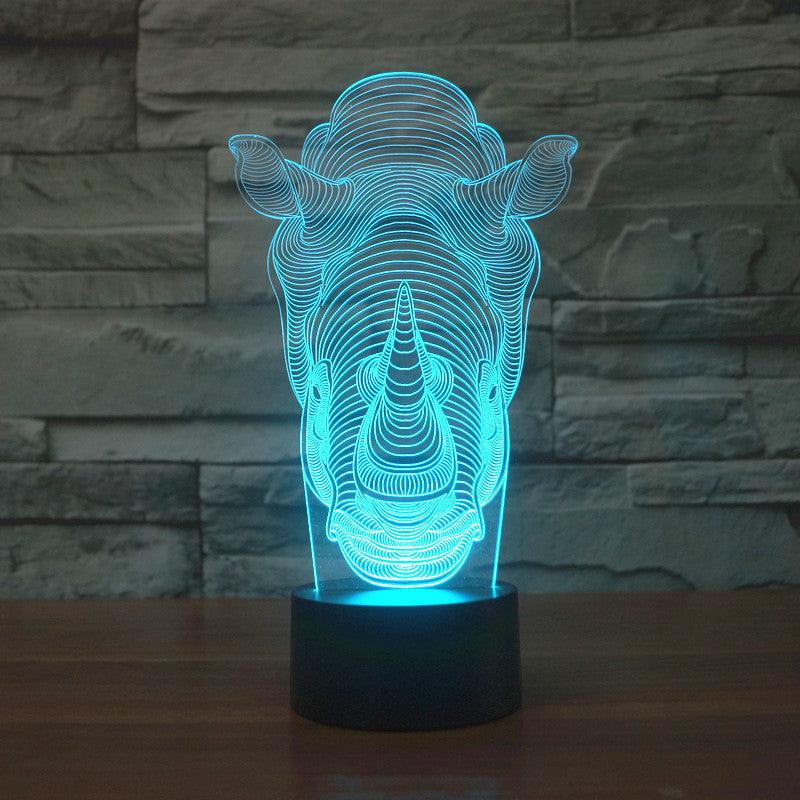 Rhinoceros Head Bust Lamp-3D Optical Lamp