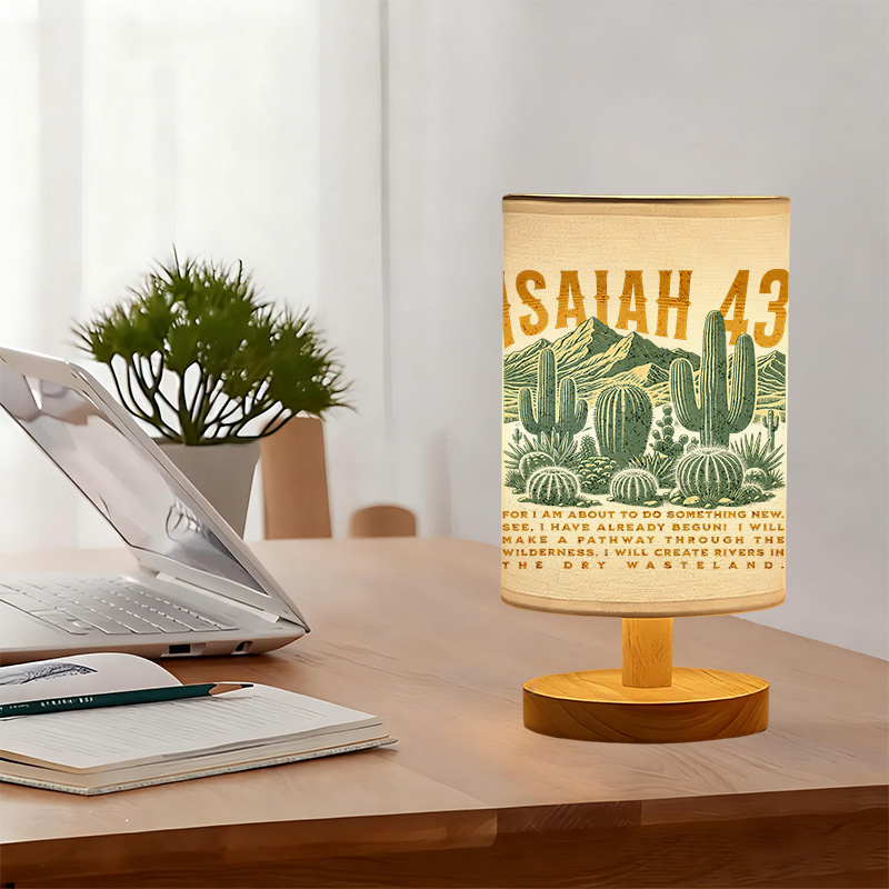 Modern USB-Powered Linen Table Lamp